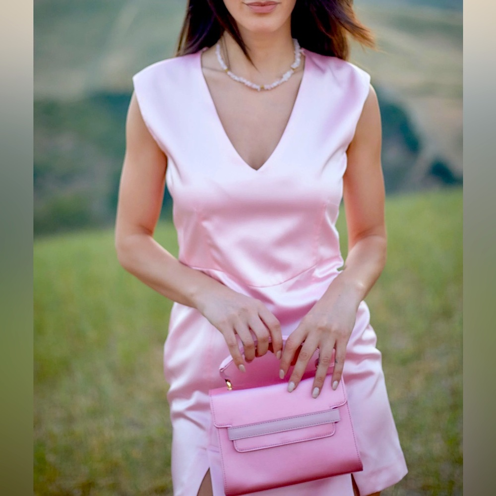 ZARA Mini Silky Dress Baby Pink size L‎